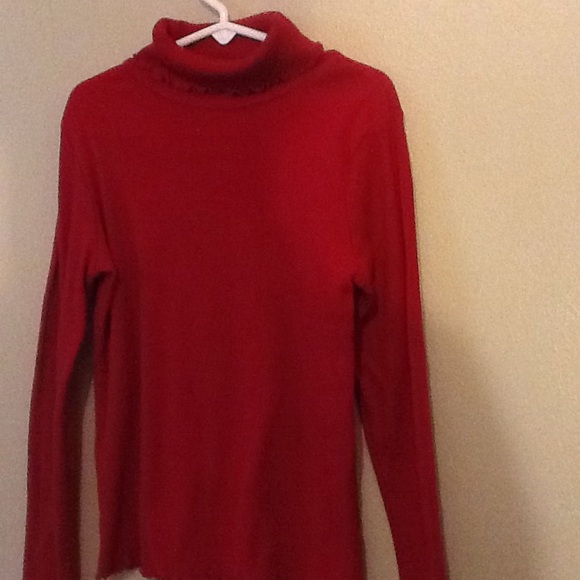 Girls red turtle neck sweater - Picture 3 of 6